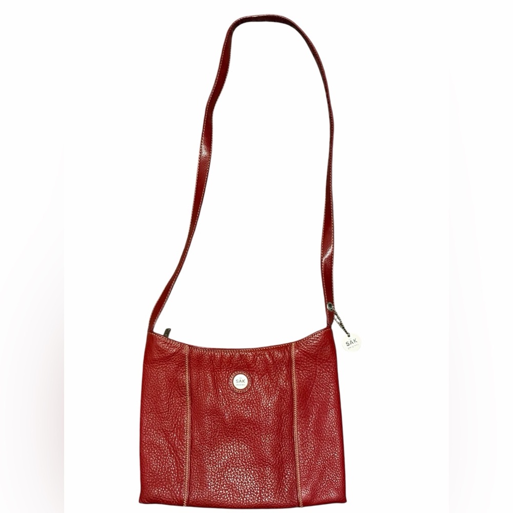 The Sak Red Pebbled Leather Crossbody or Shoulder Bag